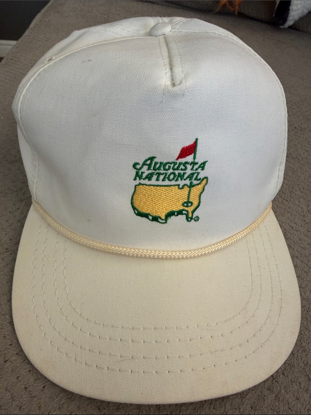 Augusta National White Logo Rope-Trim Golf Cap